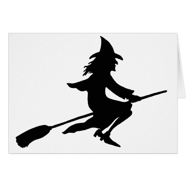Broom Witch Hälsningskort (Framsidan Horizontal)