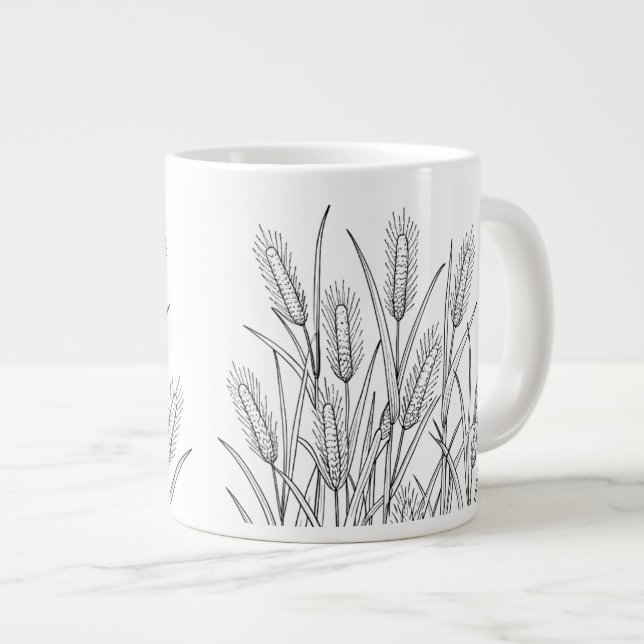 Broomsedge - Andropogon virginicus - inhemska växt Jumbo Mugg (Framsida höger)