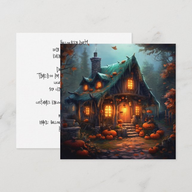 Broomstick Haven Inbjudningar (Fram/baksida)