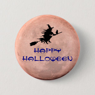 Broomstick Witchy Måne Witch Pin Button Knapp