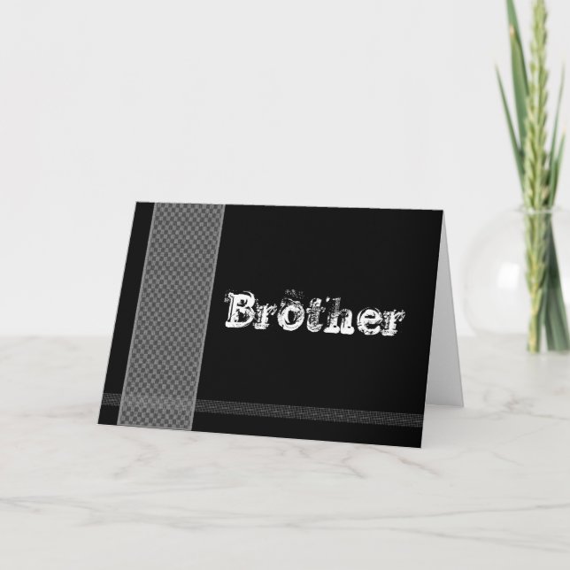BROR - Bröllsvittne - Svarta och silver rutor Inbjudan (Framsida)