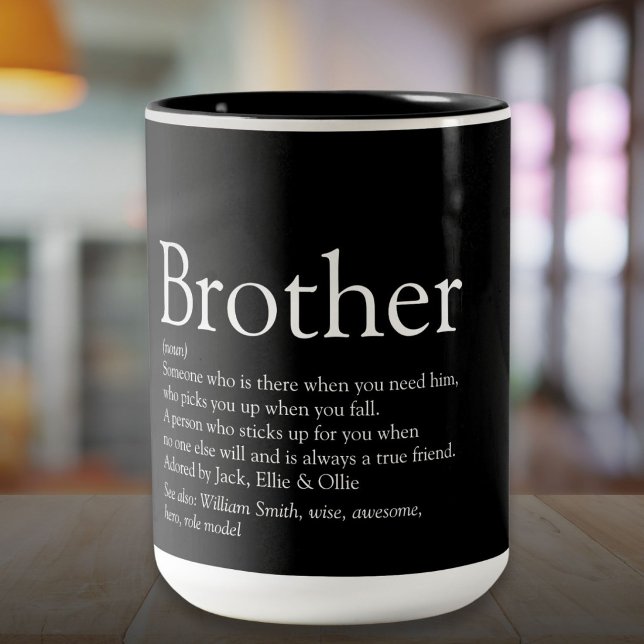 Bror Definition Modern Rolig Två-Tonad Mugg (Brother Definition Modern Fun Two-Tone Coffee Mug)