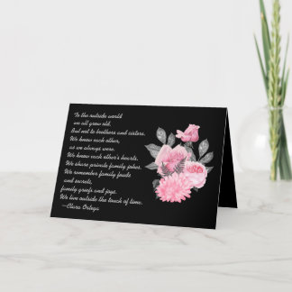 Bror eller syster Känslosamt poem Svart och Rosa Kort