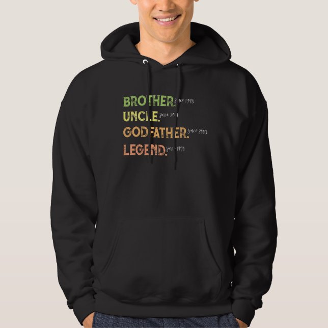 Bror Farbror Gudfar Legenda Sedan År Specialdesign Hoodie (Framsida)