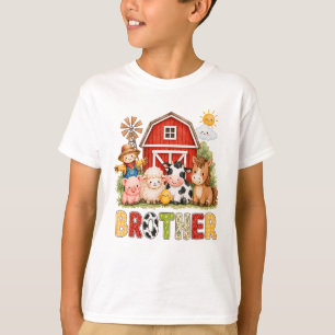 Bror Farm Ko 1:a Födelsedags Tjej Pojke Matchande T Shirt