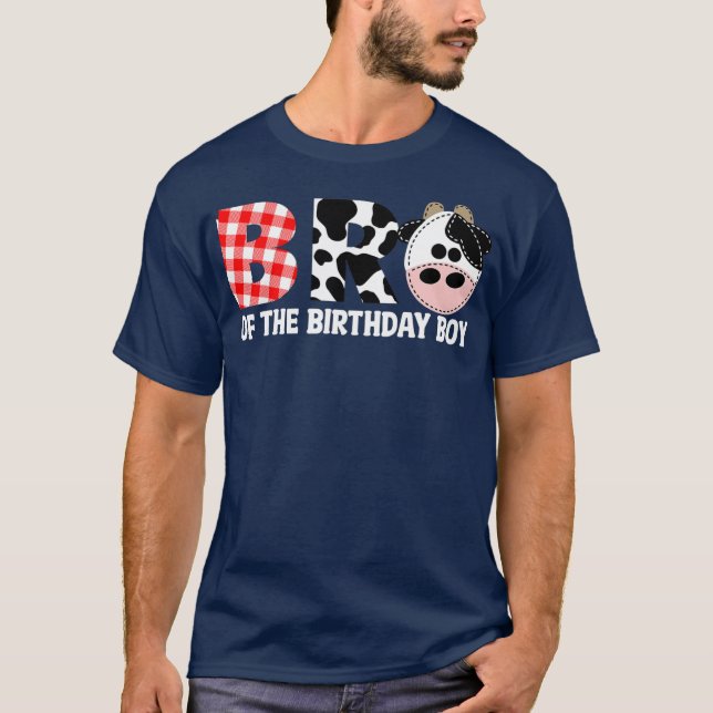 Bror födelsedag för Boy Cow Farm Birthday T Shirt (Framsida)
