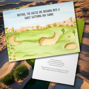 Bror, Födelsedagsöken Golfbana Vattenfärg Kort