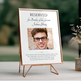 Bror för Groom Photo Spara A Seat Memorial Poster