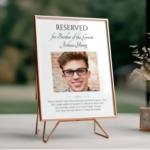 Bror för Groom Photo Spara A Seat Memorial Poster