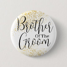 Bror från guld Glitter, groom bröllop Button