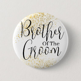 Bror från guld Glitter, groom bröllop Button Knapp