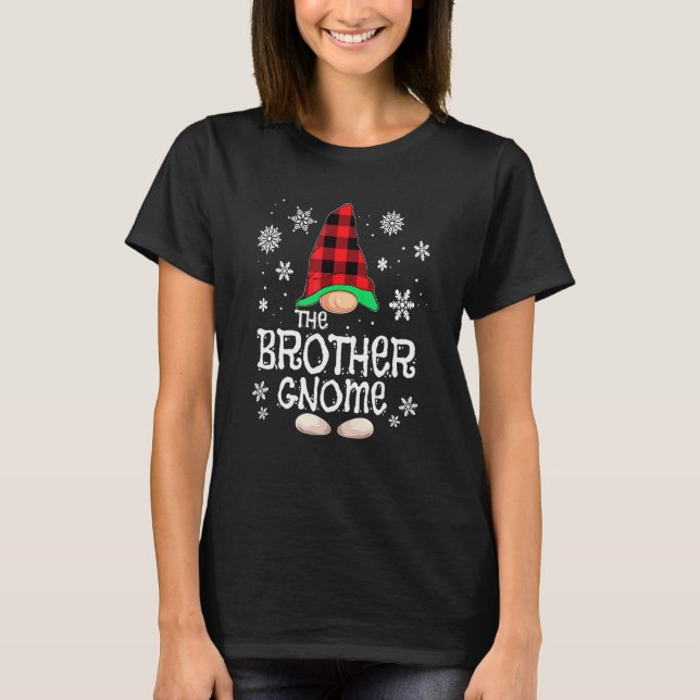 Bror Gnome Buffalo Rutig Jul Matchande Fam T Shirt (Framsida)