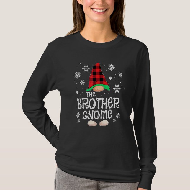 Bror Gnome Buffalo Rutig Jul Matchande Fam T Shirt (Framsida)