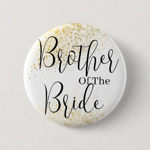 Bror guld Glitter till briden bröllop Button Knapp