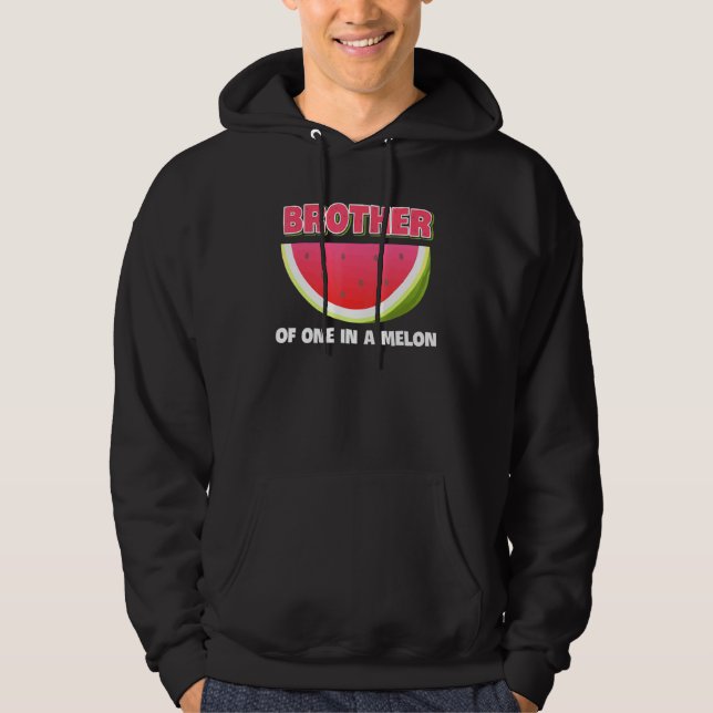 Bror i en melonfamiljs matchande Watermel Hoodie (Framsida)