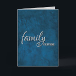 Bror i födelsedagsblå läder kort<br><div class="desc">Blått läderbakgrund för svärbroder. Inre text kan ändras för alla familjemedlemmar.</div>