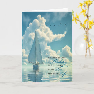 Bror i lag Birthday Sailing Nautical Themme Kort