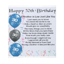 Bror i Law Dikt 30års födelsedag