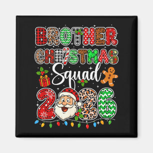 Bror Jul Crew 2026 Leopard Rolig Tomte Fa Magnet