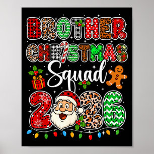 Bror Jul Crew 2026 Leopard Rolig Tomte Fa Poster