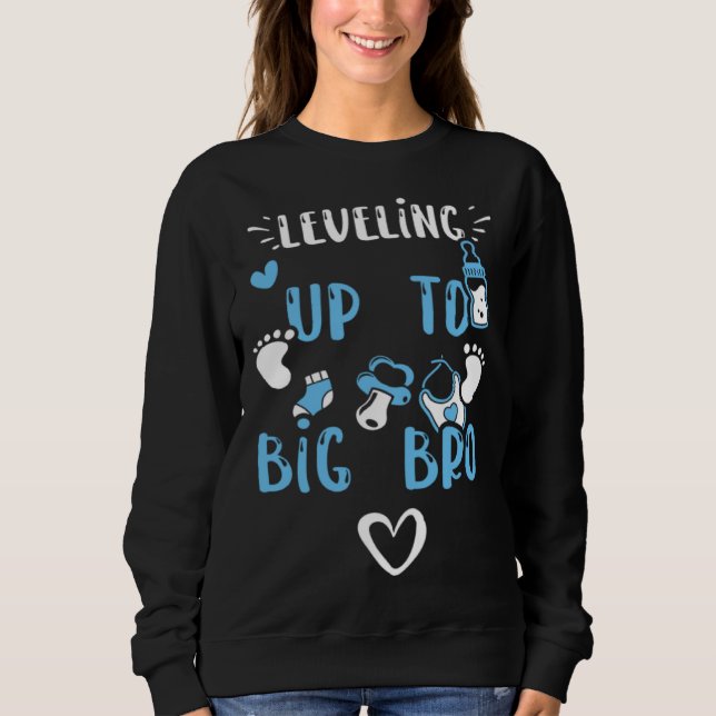 Bror Level Up Till Storebror Pojke Citat T Shirt (Framsida)