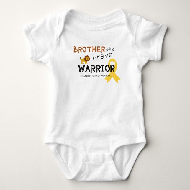bror modig krigare cancer lejon babyskjorta t shirt (Framsida)