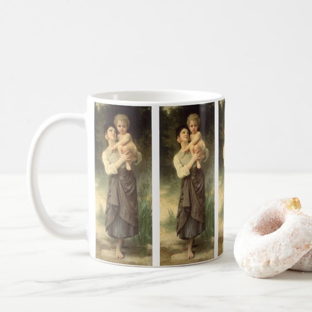 Bror och syster av William Adolphe Bouguereau Kaffemugg (Med munk)