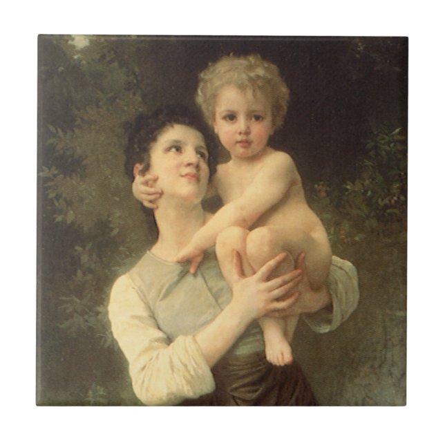 Bror och syster av William Adolphe Bouguereau Kakelplatta (Framsidan)