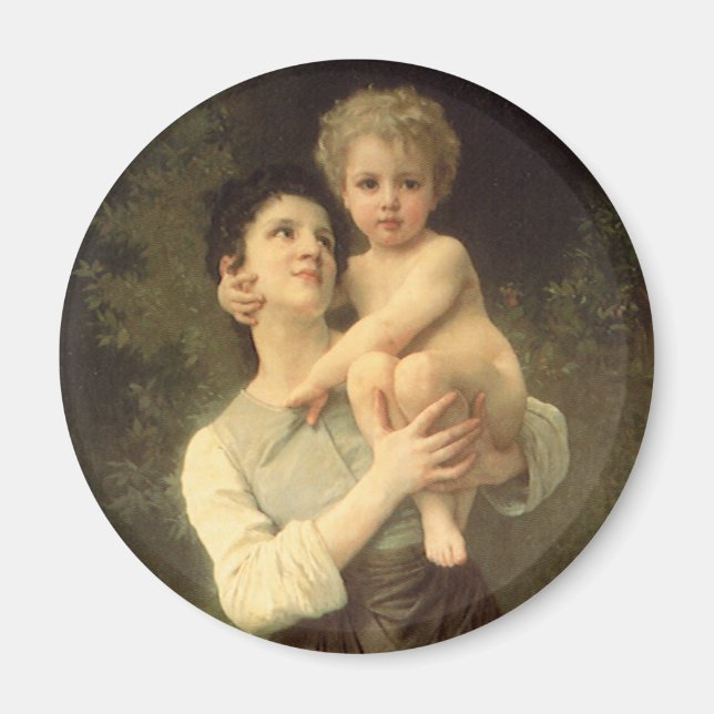 Bror och syster av William Adolphe Bouguereau Magnet (Framsidan)