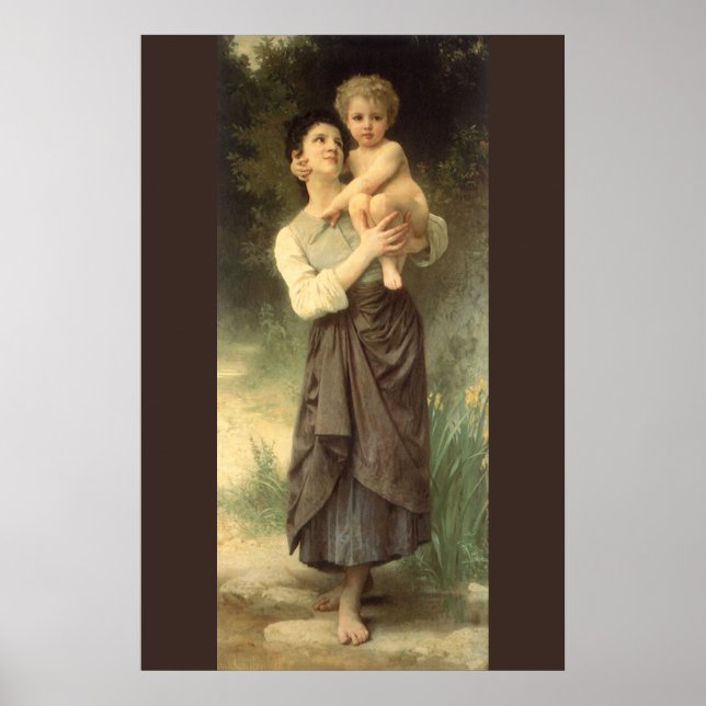 Bror och syster av William Adolphe Bouguereau Poster (Framsidan)
