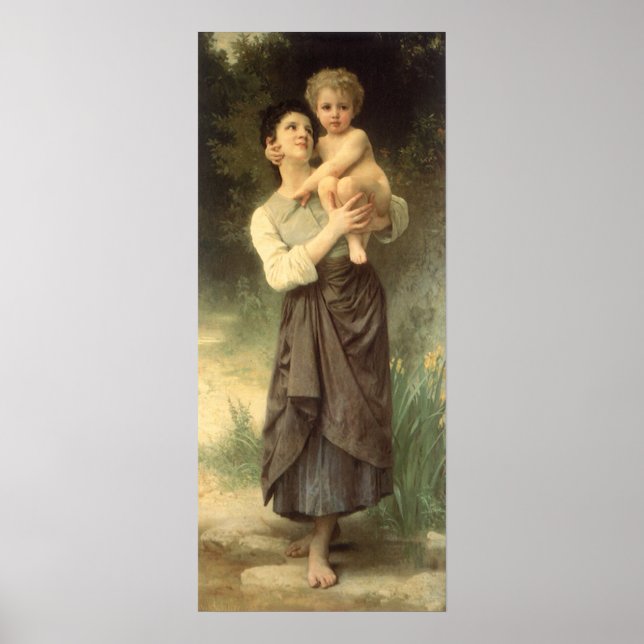 Bror och syster av William Adolphe Bouguereau Poster (Framsidan)