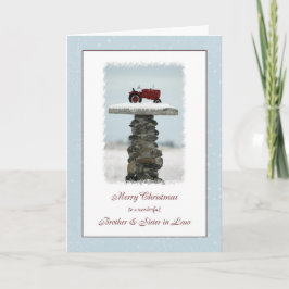 Bror och syster i Jultraktorn Helgkort