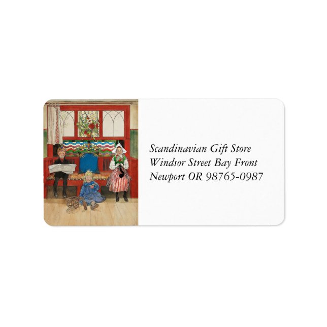 Bror och syster Play Mamma och Pappa Adressetikett (Framsidan)