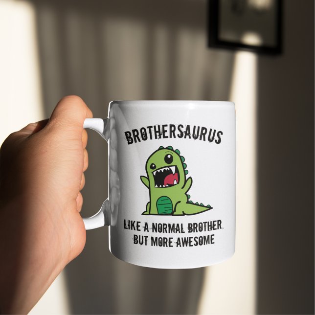 Bror Present, Bror Mugg, Dinosaurie Broderaurus  Kaffemugg (Skapare uppladdad)