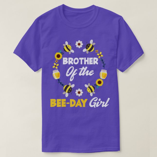 Bror till Bee Day Girl Funny Bee Hemed Matchin T Shirt (Design framsida)
