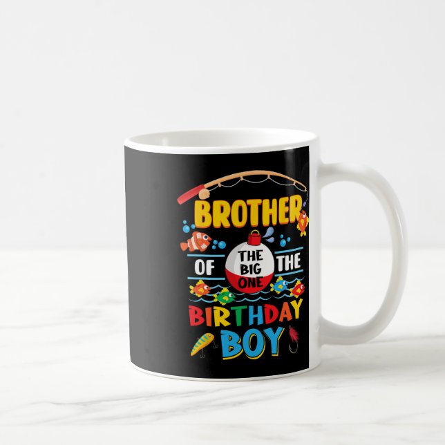 Bror till Big One Fishing 1st Birthday Ofisha Kaffemugg (Höger)
