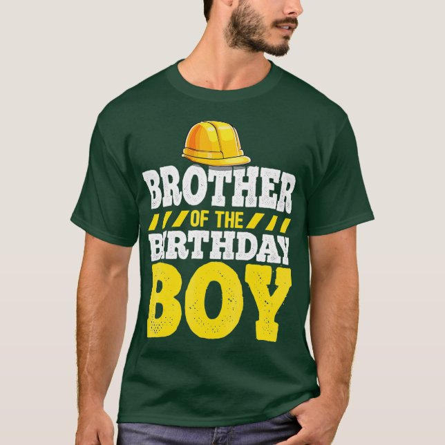 Bror till Birthday Boy Construction Party T Shirt (Framsida)