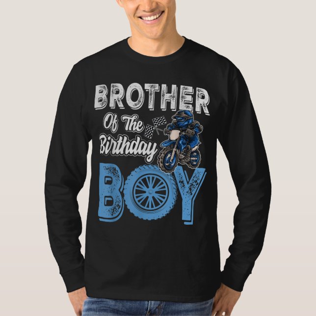 Bror till Birthday Boy Dirt Bike B-day motocr T Shirt (Framsida)