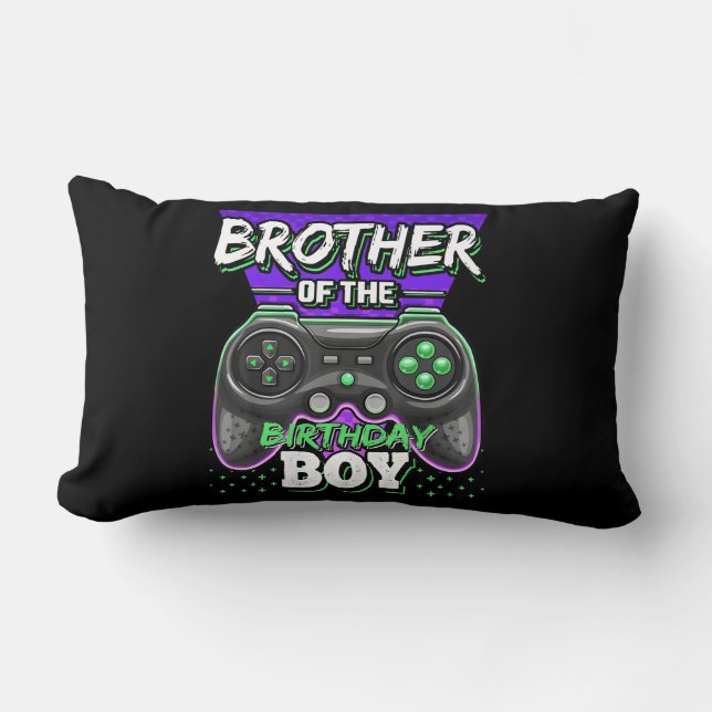Bror till Birthday Boy Matching Video Game Lumbarkudde (Framsida)