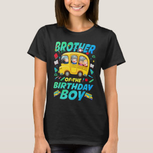 Bror till Birthday Boy School Buss Bday Family T Shirt