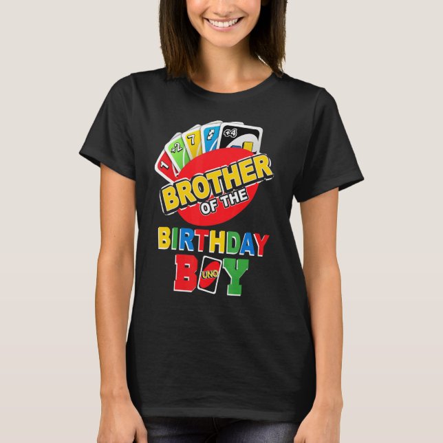 Bror till Birthday Boy Shirt Uno pappa Pappa F T (Framsida)