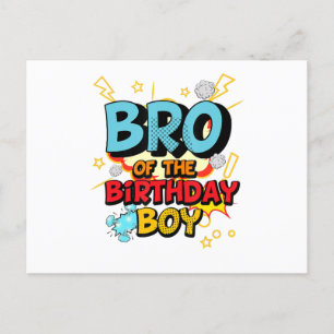 Bror till Birthday Boy Tecknads Superhjälte Gift Meddelande Vykort