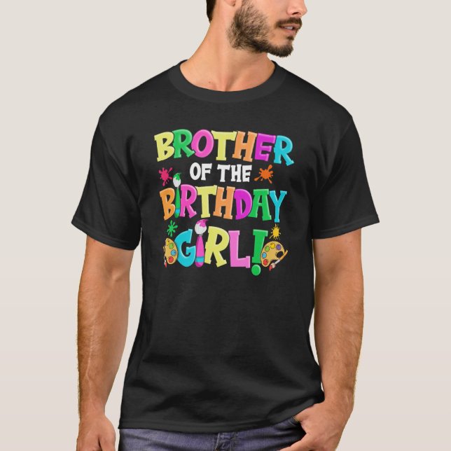 Bror till Birthday Girl Artist Pappa pappa Pa T Shirt (Framsida)