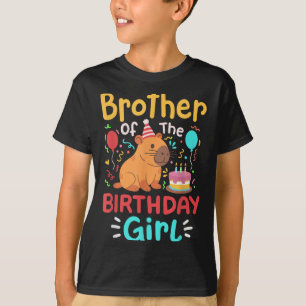 Bror till Birthday Girl Capybara Bday Family T Shirt