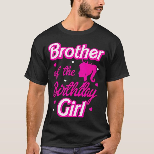 Bror till Birthday Girl Doll Family Party Dec T Shirt (Framsida)