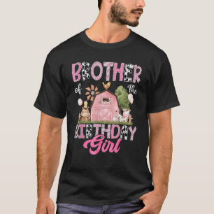 Bror till Birthday Girl Girl Cow Rosa 1St Bir T Shirt