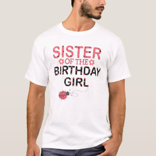 Bror till Birthday Girl Girl Matching Ladyb T Shirt