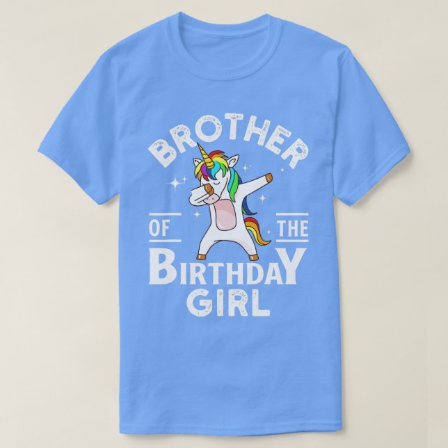 Bror till Birthday Girl Girl Unicorn T Shirt (Design framsida)