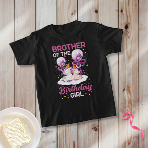 Bror till Birthday Girl Princess Unicorn T Shirt