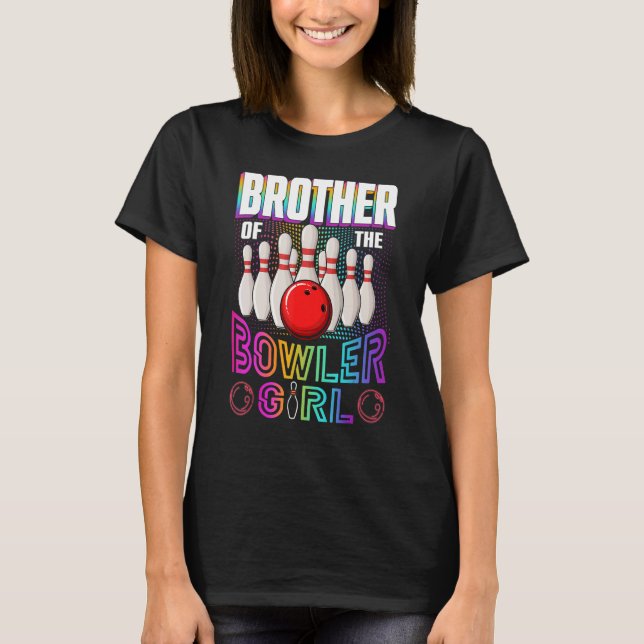 Bror till Birthday Girl Rollin Family Bowling T Shirt (Framsida)
